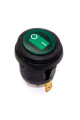 Переключатель авто, KCD1-8-101NW круглый 20мм, IP65, 12В, 20А, 3 контакты, Green