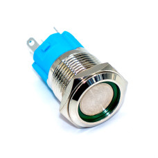 Кнопка з фіксацією BTA16F-11EL Anti-Vandal, 16мм, IP67, Led 12V, 5pin
