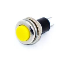 Кнопка без фіксації DS-316, середня, 10мм, OFF-(ON), 2pin, корпус metal