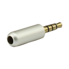Роз'єм аудіо, штекер 3.5мм 4pin стерео, GOLD, паяння на кабель (SENNHEISER), white