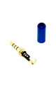 Штекер 3.5мм 4pin стерео, GOLD, паяння на кабель (SENNHEISER), blue