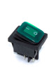 Перемикач клавішний KCD4-201NW, IP54, 16A, 4pin, підсвічування 220V, waterproof, Green