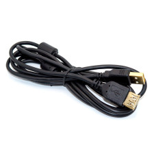 Подовжувач USB, штекер АM - гніздо АF, кабель чорний, v.2.0, 1.8м