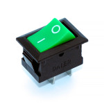Переключатель клавишный KDC1-101 малый, 6А, 2pin, green