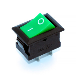 Переключатель клавишный KDC1-101 малый, 6А, 2pin, green