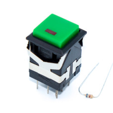 Кнопка квадратна з фіксацією KD2-21, LED 2.4V, 8pin