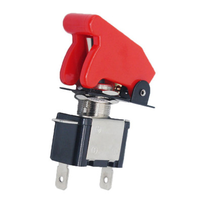 Тумблер з матовою кришкою SAC-01 + ASW-07D, LED 12V, 20A, red
