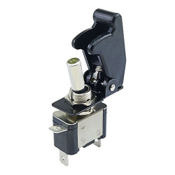 Тумблер з матовою кришкою SAC-01 + ASW-07D, LED 12V, 20A