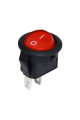 Переключатель клавишный KCD5-2-101 мини, круглый 15мм, 2 контакты, Red