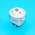 Переключатель клавишный KCD5-2-101 мини, круглый 15мм, 3А, 2pin, White