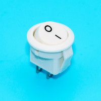 Переключатель клавишный KCD5-2-101 мини, круглый 15мм, 3А, 2pin, White