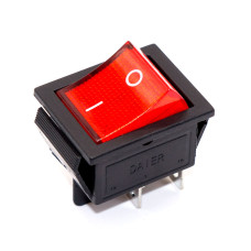 Перемикач широкий KCD2-201N, підсвічування 12V, 4pin, ON-OFF