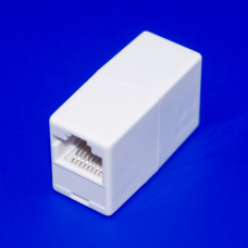 З'єднувач комп'ютерний RJ-45 (8р8с), 1 гніздо - 1 гніздо, корпус пластик