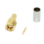 Разъём SMA, штекер SMA (male) standard, обжимной (кабель RG-58), gold, тип 1
