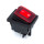 Перемикач широкий KCD4-201NW, IP54, 16A, 4pin, led 220V, waterproof, Red