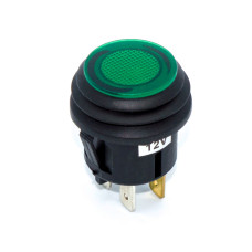 Кнопка авто, ASW-29D кругла 20мм, IP65, підсвічування 12V, 20А, 3pin