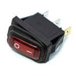 Переключатель узкий KCD3-101NW, IP45, подсветка 12V, 3pin, Red