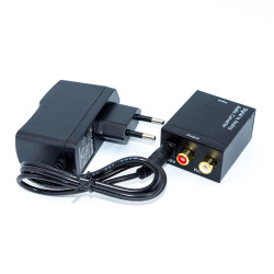 Конвертер аудио DIGITAL, Coaxial или Optical в ANALOG Аудио 2 RCA, БП